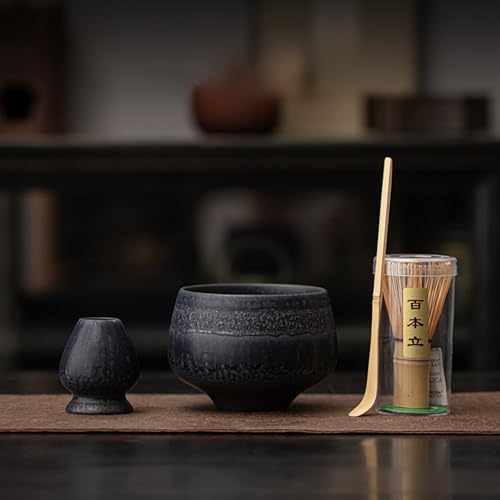 JIKANNOYA 抹茶 セット 茶道具 茶道セット 初心者 抹茶セット matcha set ceremony for beginners お点前セット whisk chasen 抹茶 陶器 抹茶茶碗 茶杓 茶杓立て 茶せん 茶筅 百本立 茶筅立て くせ直し 綿茶巾 抹茶篩 お手入れも簡単 自宅用 母の日 父の日 誕生日 プレゼント 贈り物 おしゃれ AQCJ117