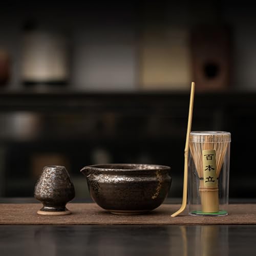 JIKANNOYA 抹茶 セット 茶道具 茶道セット 初心者 抹茶セット matcha set ceremony for beginners お点前セット whisk chasen 抹茶 陶器 抹茶茶碗 茶杓 茶杓立て 茶せん 茶筅 百本立 茶筅立て くせ直し 綿茶巾 抹茶篩 お手入れも簡単 自宅用 母の日 父の日 誕生日 プレゼント 贈り物 おしゃれ AQCJ114