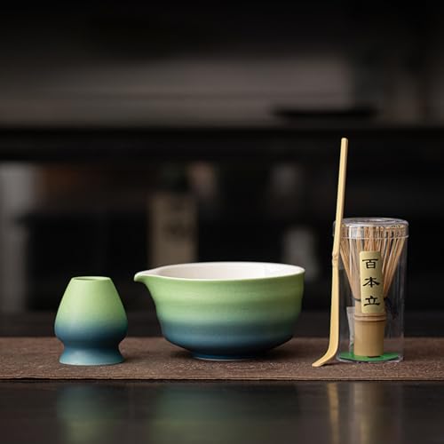 JIKANNOYA 抹茶 セット 抹茶セット 自宅用 茶道具 初心者 お点前セット 抹茶 陶器 抹茶茶碗 茶杓 茶杓立て 茶せん 百本立 茶筅立て くせ直し 綿茶巾 抹茶篩 茶道セット matcha set for beginners お手入れも簡単 母の日 父の日 誕生日 贈り物 おしゃれ AQCJ110