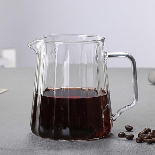 JIKANNOYA コーヒードリッパー ハンドドリップセット コーヒーサーバー 割れない 高ホウ素シリカガラス材料 耐熱ガラス 直火対応 耐寒性 ドリッパー 電子レンジ·食洗機対応 コーヒー用品 洗いやすい 多用途 家用 喫茶店 1~4杯用 550ml