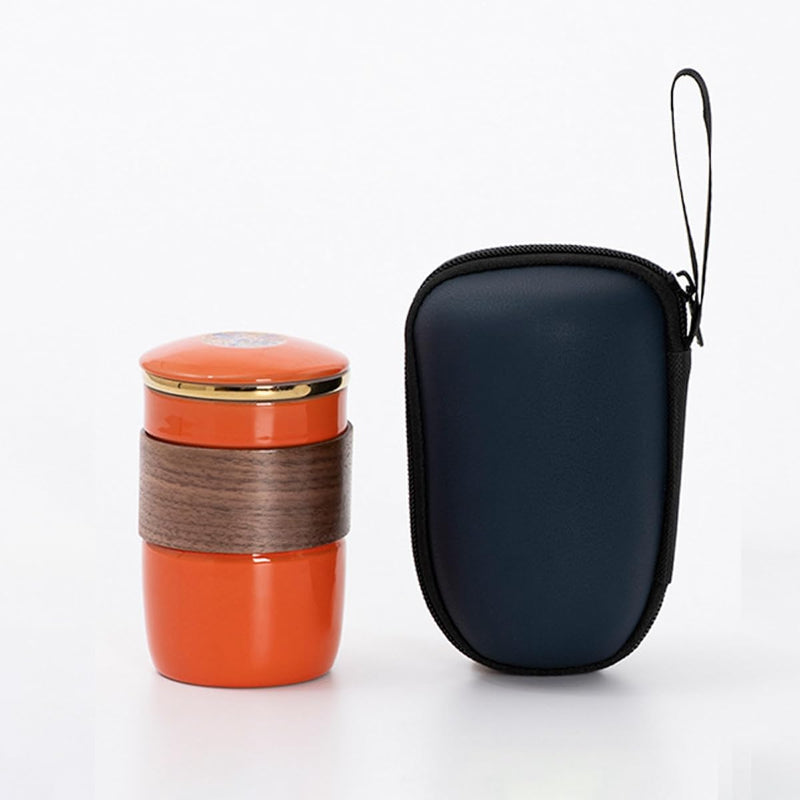 JIKANNOYA 中国茶器セット 茶器 茶具 磁器 湯呑み 急須 セット 携帯 台湾茶器 旅行ティーセット 茶の入れ 携帯用茶具 車載旅行茶器セット 収納バッグ付き 初心者 高級 おしゃれ 軽量 お出かけ用 旅行 お手入れも簡単 母の日 父の日 誕生日 贈り物 AQZGCJ06
