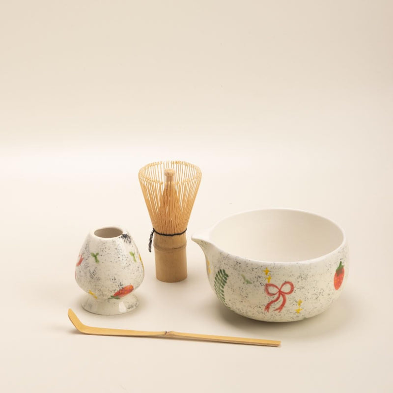 JIKANNOYA 抹茶セット 抹茶 セット 自宅用 茶道具 初心者 お点前セット 抹茶 陶器 抹茶茶碗 茶杓 ネコ茶杓立て 茶せん 百本立 茶筅立て くせ直し 綿茶巾 抹茶篩 茶道セット matcha set for beginners お手入れも簡単 母の日 父の日 誕生日 贈り物 おしゃれ 8点セット 580ml CJ151