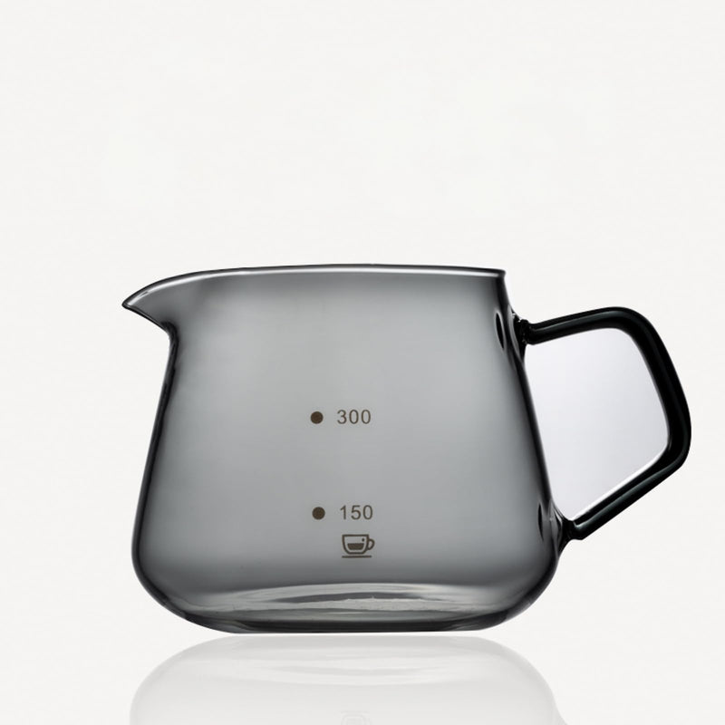 JIKANNOYA コーヒーポット 割れない 高ホウ素シリカガラス材料 耐熱ガラス 直火対応 耐寒性 ハンドル付き コーヒーサーバー 目盛あり 電子レンジ 食洗機対応 コーヒー用品 使いやすい 洗いやすい 多用途 家用 喫茶店 1~4杯用