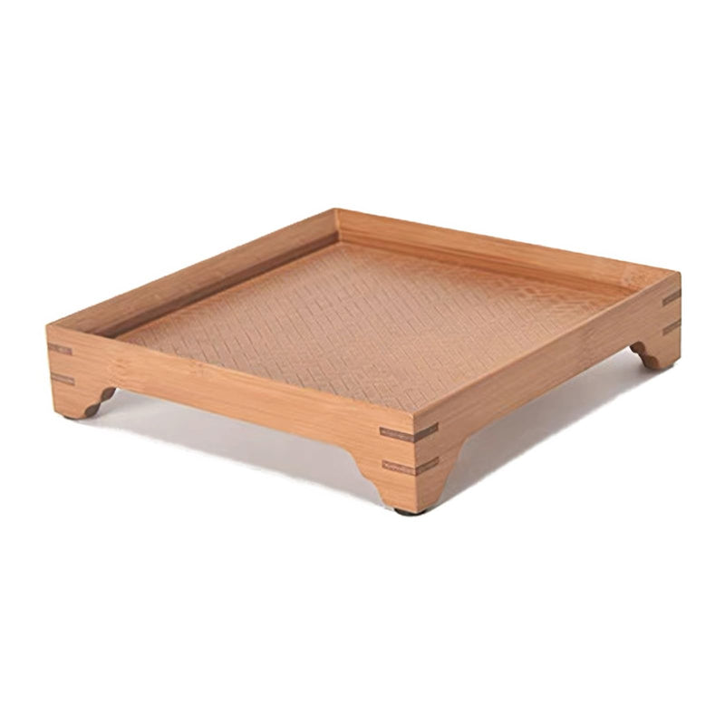 JIKANNOYA トレー お盆 竹製 滑らないトレー 天然竹 多目的トレイ 小物入れ 北欧 トレイ カフェトレー コースター 茶托 ティートレー 前菜プレート ランチョン お膳 お茶 食事用 卓上用トレイ 定食用 多機能 便利 家庭用 業務用 AQTP17