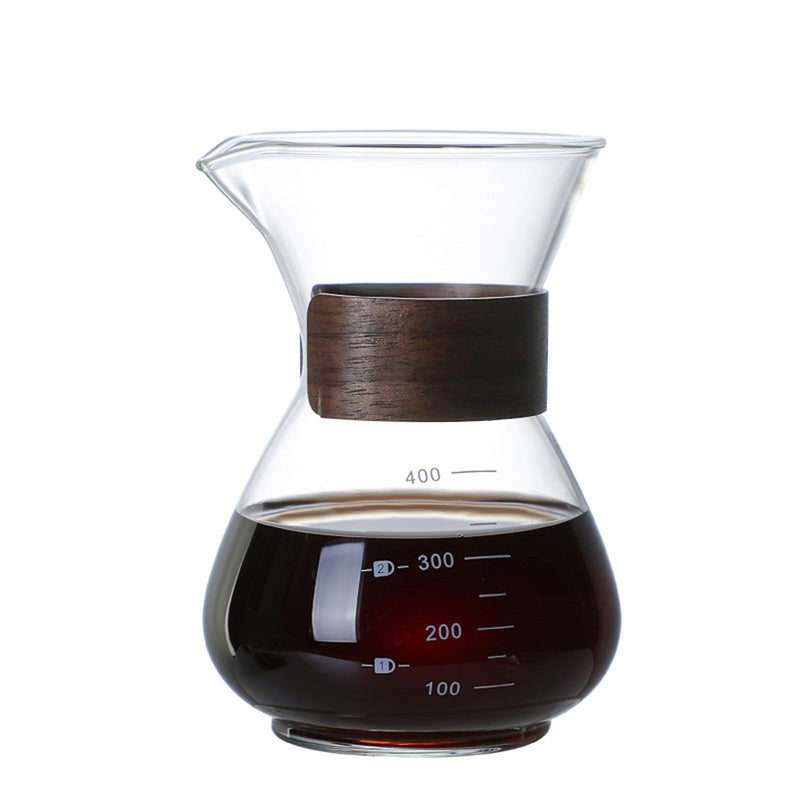 JIKANNOYA コーヒーサーバー 割れない 400ml 高ホウ素シリカガラス材料 目盛付き 直火対応 コーヒーポット 透明 電子レンジ 食洗機対応 コーヒー用品 使いやすい 洗いやすい 多用途 家用 喫茶店 1~3杯用