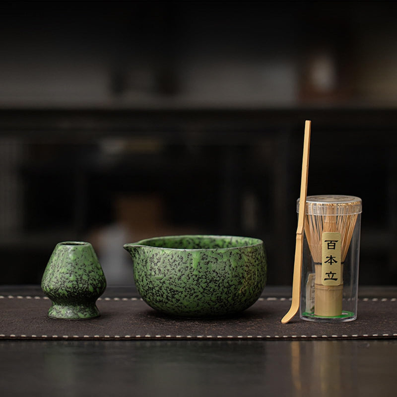 JIKANNOYA 抹茶 セット matcha set 初心者 茶道具 4点セット 陶器 抹茶茶碗 bowl 茶杓 茶せん 百本立 whisk 茶筅立て くせ直し お手入れも簡単 自宅用 ceremony 母の日 父の日 誕生日 贈り物 gift おしゃれ cute 高級 おうち時間グッズ CJ180