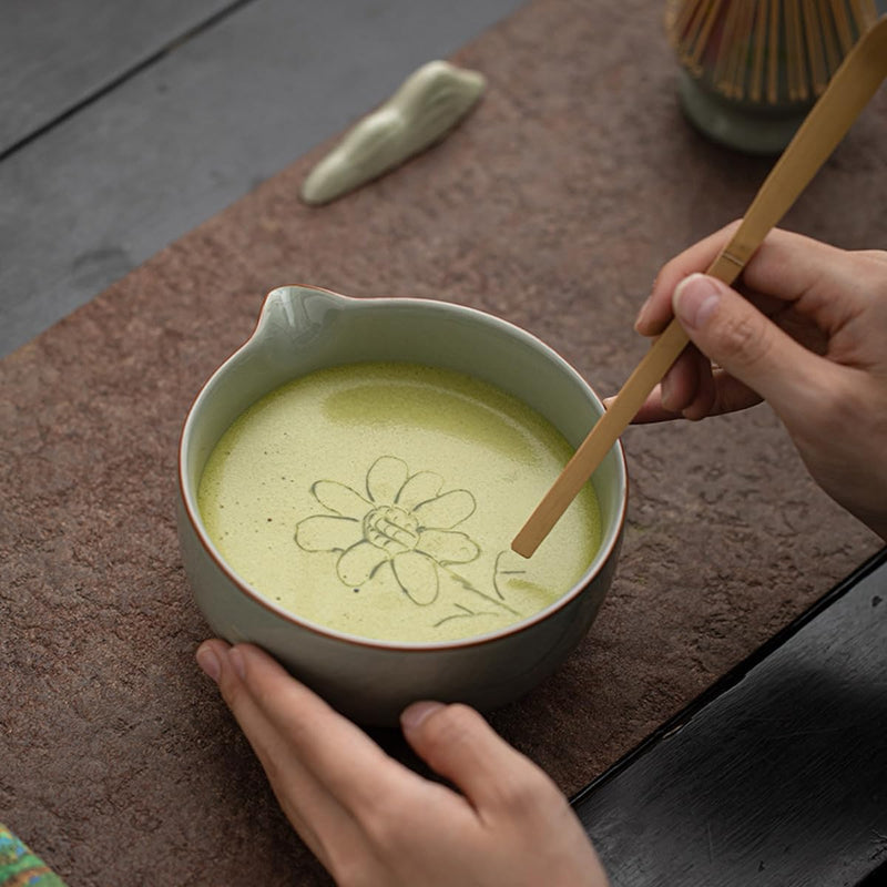 JIKANNOYA 抹茶 セット matcha set 茶道具 4点セット陶器 抹茶茶碗 bowl 茶杓 茶せん 百本立 whisk 茶筅立て くせ直し お手入れも簡単 初心者 自宅用 ceremony 母の日 父の日 誕生日 贈り物 gift おしゃれ cute 高級 おうち時間グッズ 汝窯 CJ153