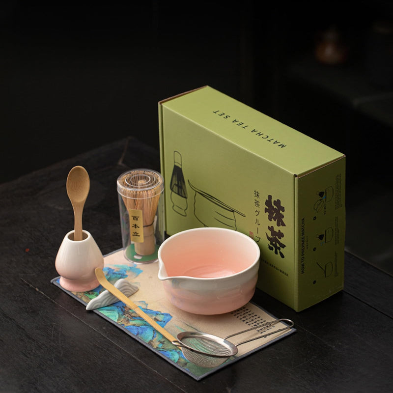 JIKANNOYA 抹茶セット 抹茶 セット 自宅用 茶道具 初心者 お点前セット 抹茶 陶器 抹茶茶碗 茶杓 茶杓立て 茶せん 百本立 茶筅立て くせ直し 綿茶巾 抹茶篩 茶道セット matcha set for beginners お手入れも簡単 母の日 父の日 誕生日 贈り物 おしゃれ CJ199
