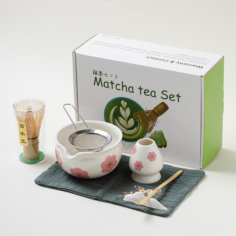 JIKANNOYA 抹茶 セット 抹茶セット 自宅用 茶道具 初心者 お点前セット 抹茶 陶器 抹茶茶碗 茶杓 茶杓立て 茶せん 百本立 茶筅立て くせ直し 綿茶巾 抹茶篩 茶道セット matcha set for beginners お手入れも簡単 母の日 父の日 誕生日 贈り物セット おしゃれ 500ml AQCJ60