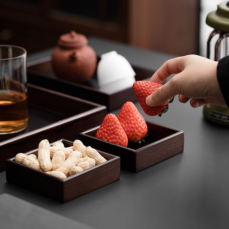 JIKANNOYA トレー お盆 竹製 滑らないトレー 天然竹 多目的トレイ 小物入れ 北欧 トレイ カフェトレー コースター 茶托 ティートレー 前菜プレート ランチョン お膳 お茶 食事用 卓上用トレイ 定食用 多機能 便利 家庭用 業務用 AQTP14