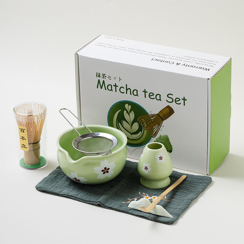 JIKANNOYA 抹茶 セット 抹茶セット 自宅用 茶道具 初心者 お点前セット 抹茶 陶器 抹茶茶碗 茶杓 茶杓立て 茶せん 百本立 茶筅立て くせ直し 綿茶巾 抹茶篩 茶道セット matcha set for beginners お手入れも簡単 母の日 父の日 誕生日 贈り物セット おしゃれ 500ml AQCJ60
