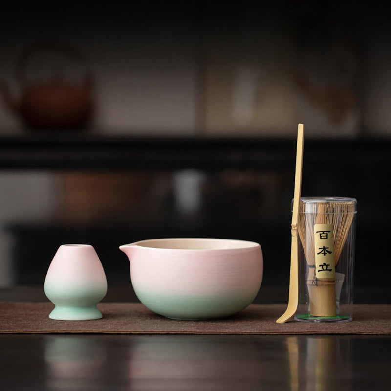 JIKANNOYA 抹茶セット 抹茶 セット 自宅用 茶道具 初心者 お点前セット 抹茶 陶器 抹茶茶碗 茶杓 茶杓立て 茶せん 百本立 茶筅立て くせ直し 綿茶巾 抹茶篩 茶道セット matcha set for beginners お手入れも簡単 母の日 父の日 誕生日 贈り物 おしゃれ 550ml AQCJ95