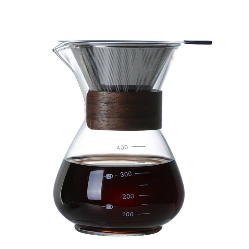 JIKANNOYA コーヒーサーバー 割れない 400ml 高ホウ素シリカガラス材料 目盛付き 直火対応 コーヒーポット 透明 電子レンジ 食洗機対応 コーヒー用品 使いやすい 洗いやすい 多用途 家用 喫茶店 1~3杯用