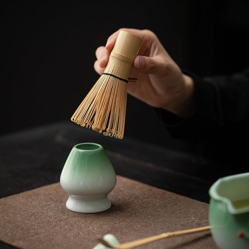 JIKANNOYA 抹茶 セット matcha set 初心者 茶道具 4点セット 陶器 抹茶茶碗 bowl 茶杓 茶せん 百本立 whisk 茶筅立て くせ直し お手入れも簡単 自宅用 ceremony 母の日 父の日 誕生日 贈り物 gift おしゃれ cute 高級 おうち時間グッズ 花 CJ192
