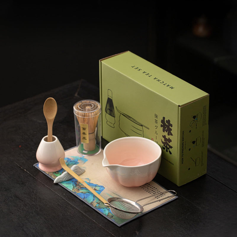 JIKANNOYA 抹茶セット 抹茶 セット 自宅用 茶道具 初心者 お点前セット 抹茶 陶器 抹茶茶碗 茶杓 茶杓立て 茶せん 百本立 茶筅立て くせ直し 綿茶巾 抹茶篩 茶道セット matcha set for beginners お手入れも簡単 母の日 父の日 誕生日 贈り物 おしゃれ CJ201