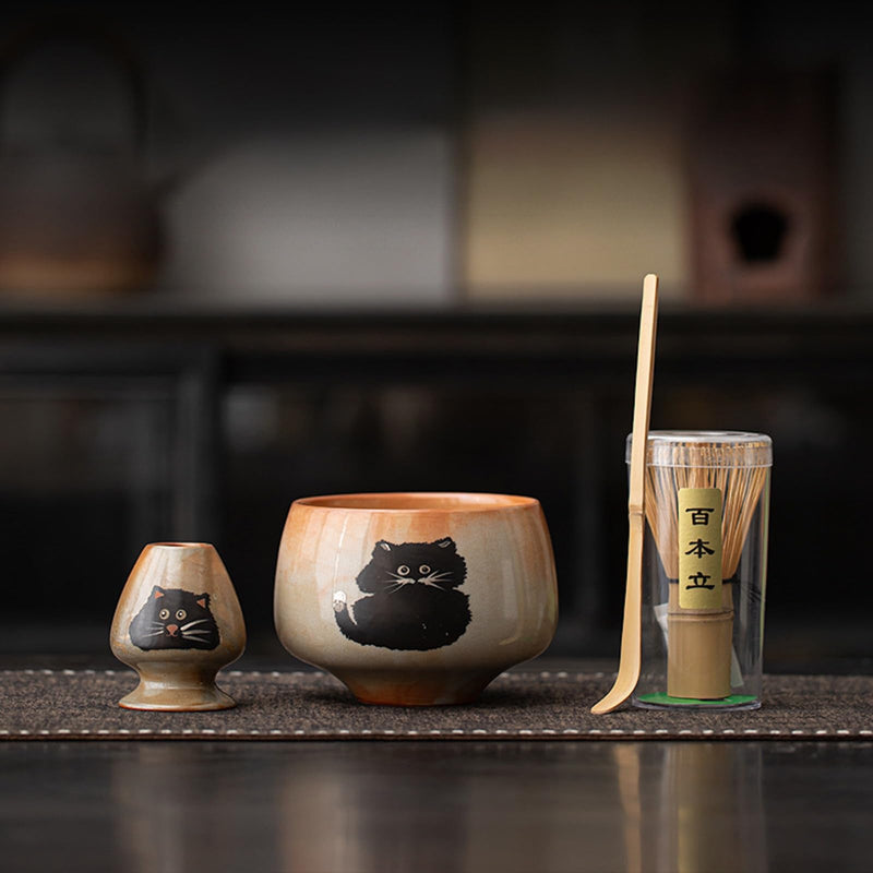 JIKANNOYA 抹茶セット 抹茶 セット 自宅用 茶道具 初心者 お点前セット 抹茶 陶器 抹茶茶碗 茶杓 茶杓立て 茶せん 百本立 茶筅立て くせ直し 綿茶巾 抹茶篩 茶道セット matcha set for beginners お手入れも簡単 母の日 父の日 誕生日 贈り物 おしゃれ 600ml AQCJ87