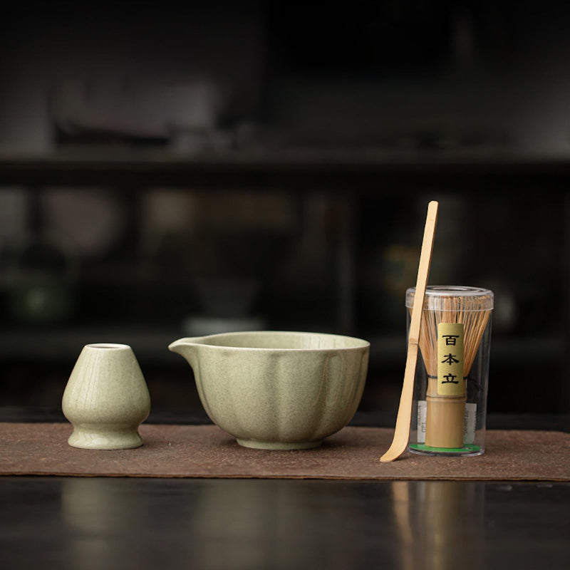 JIKANNOYA 抹茶セット 抹茶 セット 自宅用 茶道具 初心者 お点前セット 抹茶 陶器 抹茶茶碗 茶杓 茶杓立て 茶せん 百本立 茶筅立て くせ直し 綿茶巾 抹茶篩 茶道セット matcha set for beginners お手入れも簡単 母の日 父の日 誕生日 贈り物 おしゃれ 500ml AQCJ85