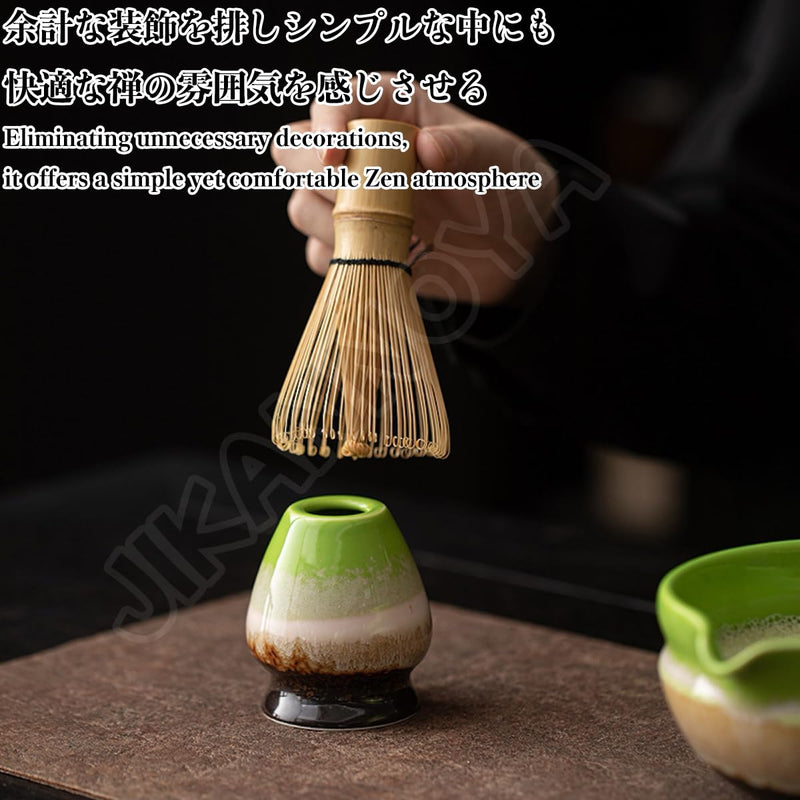 JIKANNOYA 抹茶 セット 抹茶セット 自宅用 茶道具 初心者 お点前セット 抹茶 陶器 抹茶茶碗 茶杓 茶杓立て 茶せん 百本立 茶筅立て くせ直し 綿茶巾 抹茶篩 茶道セット matcha set for beginners お手入れも簡単 母の日 父の日 誕生日 贈り物 おしゃれ AQCJ111