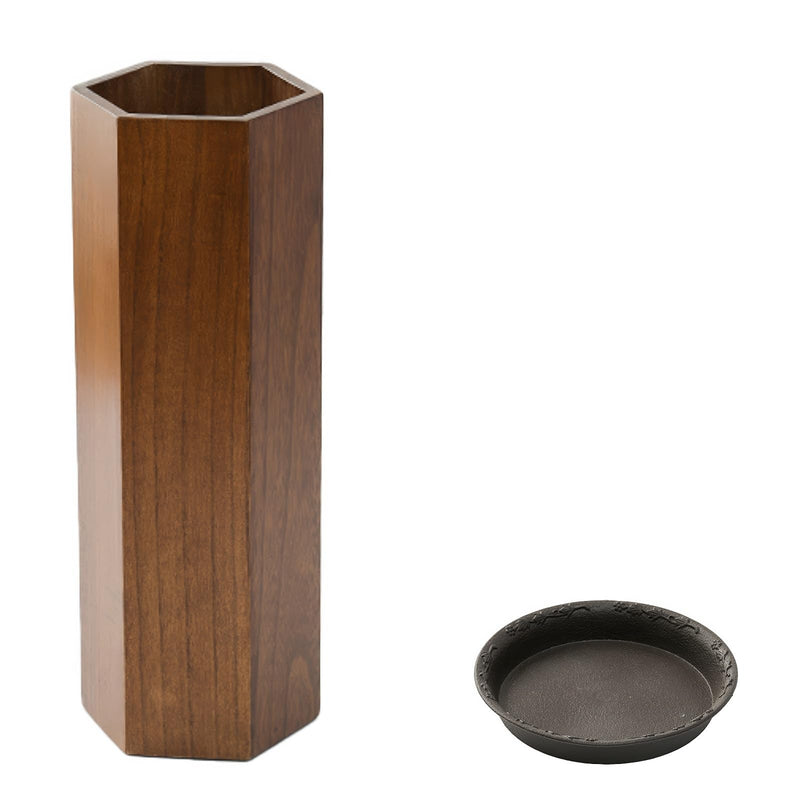 JIKANNOYA 木製 傘立て スリム 倒れない 19×49cm トレー付き 玄関 傘スタンド 長傘/野球バット/ゴルフクラブ利用可能 玄関収納 屋外収納 おしゃれ 多機能 業務用
