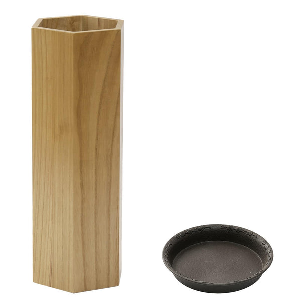JIKANNOYA 木製 傘立て スリム 倒れない 19×49cm トレー付き 玄関 傘スタンド 長傘/野球バット/ゴルフクラブ利用可能 玄関収納 屋外収納 おしゃれ 多機能 業務用