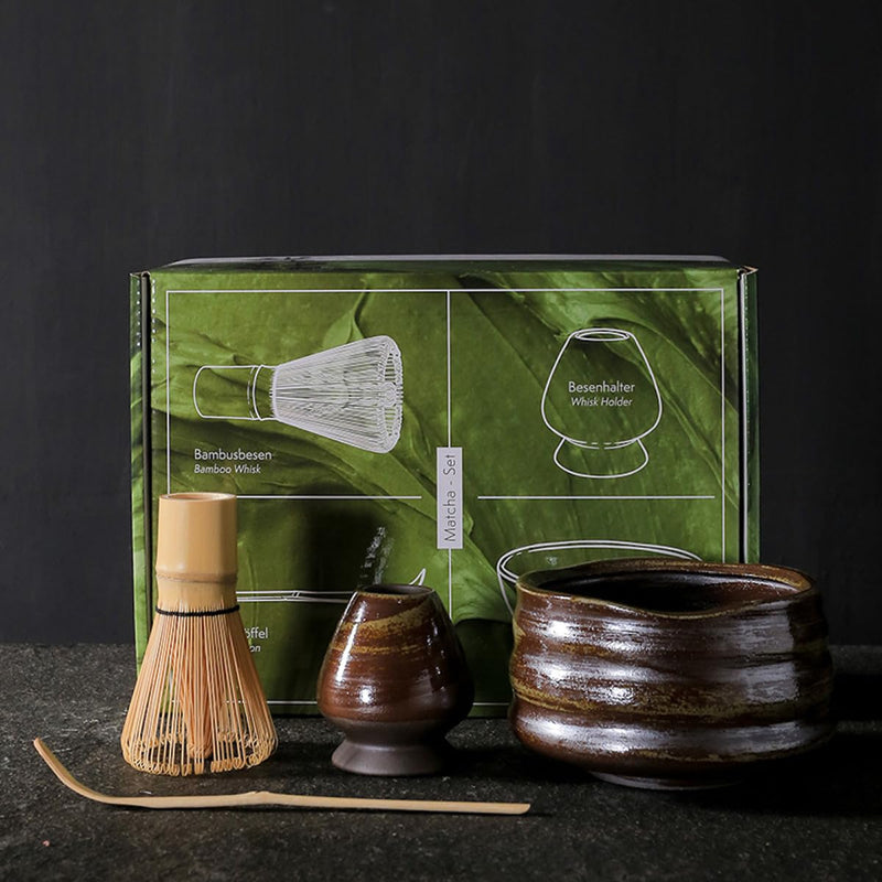 JIKANNOYA 抹茶セット お点前セット 7点セット 茶道具 セット 茶杓 茶筅 茶せん 百本立 茶筅立て くせ直し 抹茶篩 綿茶巾 陶器茶杓立て 初心者 お手入れも簡単 母の日 父の日 誕生日 贈り物 AQCJ09N