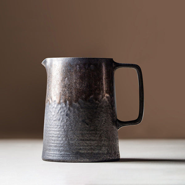 JIKANNOYA コーヒードリッパー コーヒーサーバーセット 450ml 復古 陶磁器製 ハンドドリップセット コーヒーサーバー ドリッパー 電子レンジ·食洗機対応 コーヒー用品 洗いやすい 多用途 家用 喫茶店 プレゼント おしゃれ 1~4杯用 鎏金