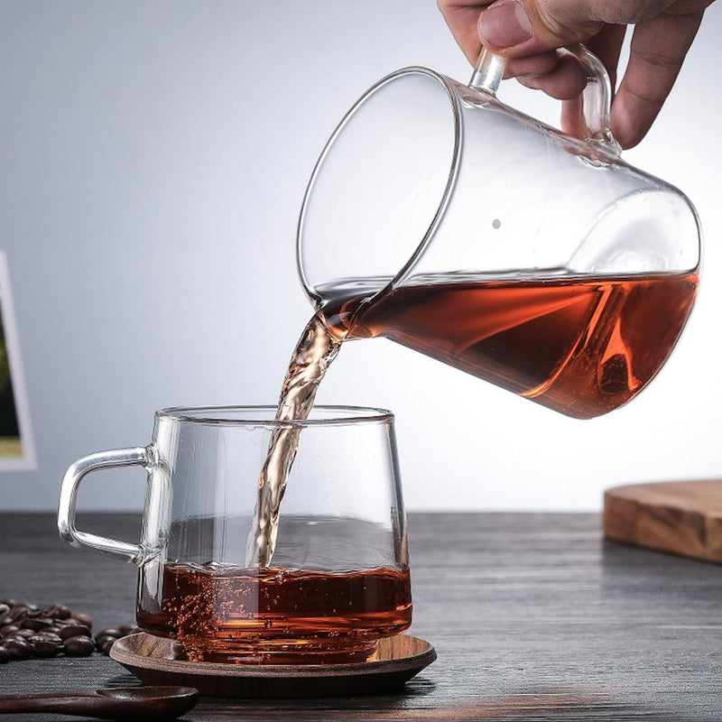 JIKANNOYA コーヒードリッパー ハンドドリップセット コーヒーサーバー 割れない 高ホウ素シリカガラス材料 耐熱ガラス 直火対応 耐寒性 ドリッパー 電子レンジ·食洗機対応 コーヒー用品 洗いやすい 多用途 家用 喫茶店 透明 1~2杯用 400ml