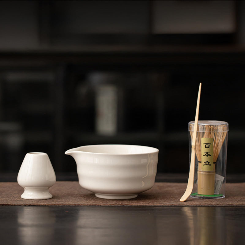 JIKANNOYA 抹茶 セット matcha set 茶道具 4点セット 抹茶茶碗 bowl 茶杓 茶せん 百本立 whisk 茶筅立て くせ直し お手入れも簡単 初心者 自宅用 ceremony 母の日 父の日 誕生日 贈り物 gift 持ち運び おしゃれ cute 高級 おうち時間グッズ CJ196
