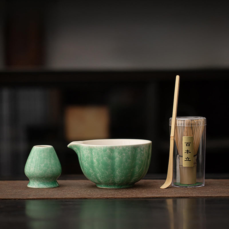 JIKANNOYA 抹茶セット 抹茶 セット 自宅用 茶道具 初心者 お点前セット 抹茶 陶器 抹茶茶碗 茶杓 茶杓立て 茶せん 百本立 茶筅立て くせ直し 綿茶巾 抹茶篩 茶道セット matcha set for beginners お手入れも簡単 母の日 父の日 誕生日 贈り物 おしゃれ 500ml AQCJ93