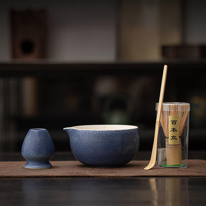 JIKANNOYA 抹茶 セット 抹茶セット 自宅用 茶道具 初心者 お点前セット 抹茶 陶器 抹茶茶碗 茶杓 茶杓立て 茶せん 百本立 茶筅立て くせ直し 綿茶巾 抹茶篩 茶道セット matcha set for beginners お手入れも簡単 母の日 父の日 誕生日 贈り物セット おしゃれ 550ml AQCJ79