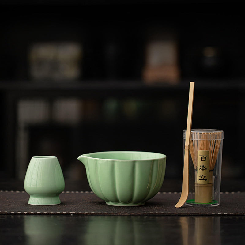 JIKANNOYA 抹茶 セット matcha set 初心者 茶道具 4点セット 陶器 抹茶茶碗 bowl 茶杓 茶せん 百本立 whisk 茶筅立て くせ直し お手入れも簡単 自宅用 ceremony 母の日 父の日 誕生日 贈り物 gift おしゃれ cute 高級 おうち時間グッズ CJ190