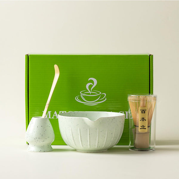 JIKANNOYA 抹茶セット 茶道具 初心者 抹茶 セット お点前セット 陶器 抹茶 抹茶茶碗 茶杓 茶杓立て 茶せん 百本立 茶筅立て くせ直し 綿茶巾 抹茶篩 茶道セット matcha set for beginners お手入れも簡単 母の日 父の日 誕生日 贈り物セット 500ml AQCJ40