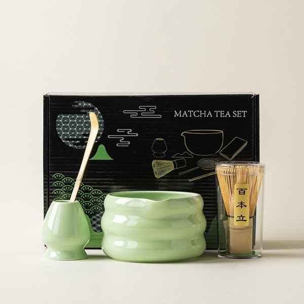 JIKANNOYA 抹茶セット 茶道具 初心者 抹茶 セット お点前セット 抹茶 陶器 抹茶茶碗 茶杓 茶杓立て 茶せん 百本立 茶筅立て くせ直し 綿茶巾 抹茶篩 茶道セット matcha set for beginners お手入れも簡単 母の日 父の日 誕生日 贈り物セット 500ml AQCJ38