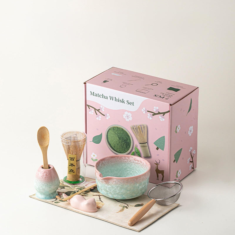 JIKANNOYA 抹茶セット 抹茶 セット 自宅用 茶道具 初心者 お点前セット 抹茶 陶器 抹茶茶碗 茶杓 茶杓立て 茶せん 百本立 茶筅立て くせ直し 綿茶巾 抹茶篩 茶道セット matcha set for beginners お手入れも簡単 母の日 父の日 誕生日 贈り物 おしゃれ CJ205
