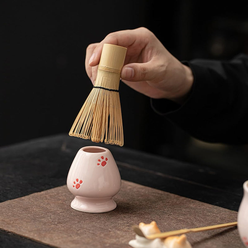 JIKANNOYA 抹茶 セット matcha set 茶道具 4点セット陶器 抹茶茶碗 bowl 茶杓 茶杓立て 茶せん 百本立 whisk 茶筅立て くせ直し 綿茶巾 抹茶篩 お手入れも簡単 初心者 自宅用 ceremony 母の日 父の日 誕生日 贈り物 gift おしゃれ cute 高級 CJ144