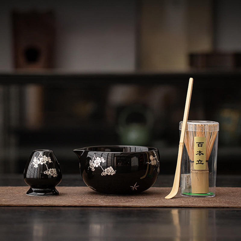 JIKANNOYA 抹茶 セット 抹茶セット 自宅用 茶道具 初心者 お点前セット 抹茶 陶器 抹茶茶碗 茶杓 茶杓立て 茶せん 百本立 茶筅立て くせ直し 綿茶巾 抹茶篩 茶道セット matcha set for beginners お手入れも簡単 母の日 父の日 誕生日 贈り物セット おしゃれ 550ml AQCJ79