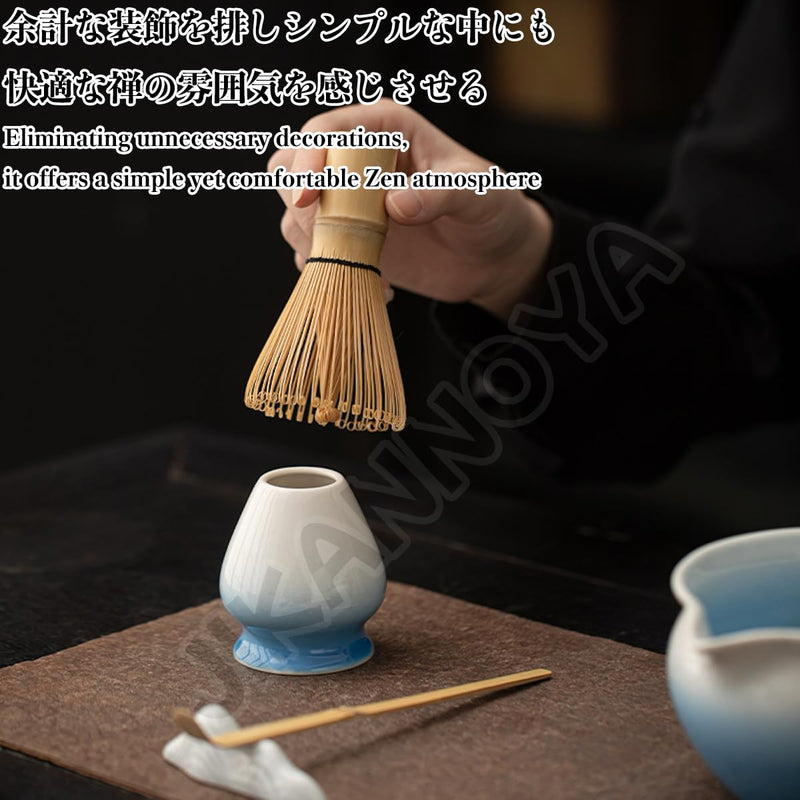 JIKANNOYA 抹茶セット 抹茶 セット 自宅用 茶道具 初心者 お点前セット 抹茶 陶器 抹茶茶碗 茶杓 茶杓立て 茶せん 百本立 茶筅立て くせ直し 綿茶巾 抹茶篩 茶道セット matcha set for beginners お手入れも簡単 母の日 父の日 誕生日 贈り物 おしゃれ 550ml AQCJ92