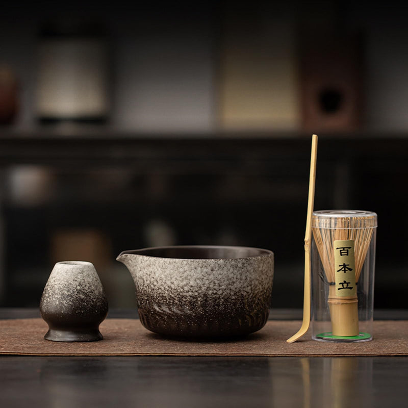JIKANNOYA 抹茶 セット 茶道具 茶道セット 初心者 抹茶セット matcha set ceremony for beginners お点前セット whisk chasen 抹茶 陶器 抹茶茶碗 茶杓 茶杓立て 茶せん 茶筅 百本立 茶筅立て くせ直し 綿茶巾 抹茶篩 お手入れも簡単 自宅用 母の日 父の日 誕生日 プレゼント 贈り物 おしゃれ AQCJ118