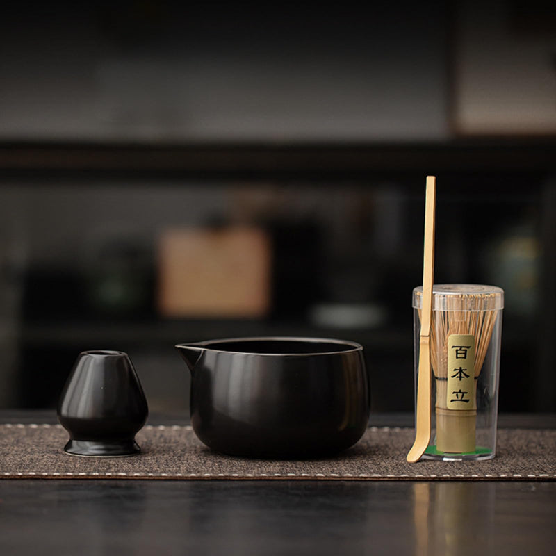 JIKANNOYA 抹茶 セット matcha set 茶道具 4点セット 抹茶茶碗 bowl 茶杓 茶せん 百本立 whisk 茶筅立て くせ直し お手入れも簡単 初心者 自宅用 ceremony 母の日 父の日 誕生日 贈り物 gift 持ち運び おしゃれ cute 高級 おうち時間グッズ CJ171