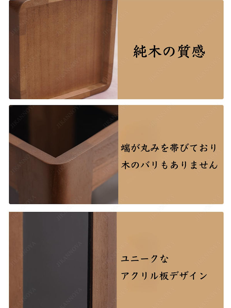JIKANNOYA 木製 傘立て スリム 倒れない 17.5×17.5×50cm トレー付き 玄関 傘スタンド 長傘/野球バット/ゴルフクラブ利用可能 玄関収納 屋外収納 おしゃれ 多機能 業務用 AQYSSN07