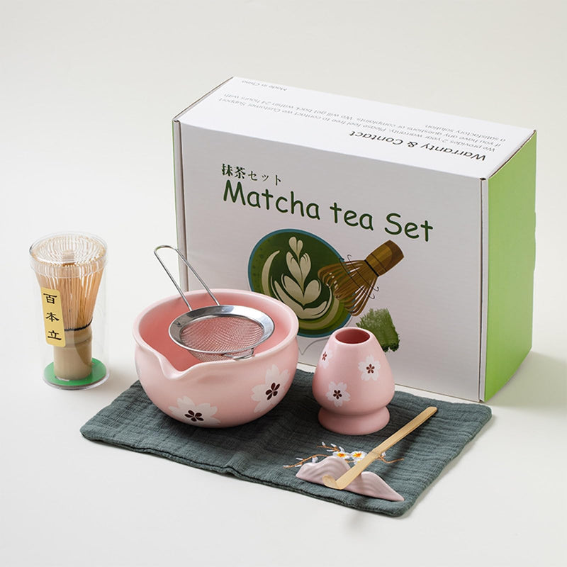 JIKANNOYA 抹茶 セット 抹茶セット 自宅用 茶道具 初心者 お点前セット 抹茶 陶器 抹茶茶碗 茶杓 茶杓立て 茶せん 百本立 茶筅立て くせ直し 綿茶巾 抹茶篩 茶道セット matcha set for beginners お手入れも簡単 母の日 父の日 誕生日 贈り物セット おしゃれ 500ml AQCJ60