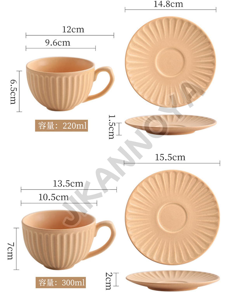 コーヒーカップ 陶器 ソーサー セット セラミック カップアンドソーサー ティーカップ 電子レンジ 食洗機対応 コーヒー 珈琲 お茶 ティー 高級 レトロ おしゃれ ソーサー付き 自宅用 カフェ食器 喫茶店 業務用 結婚祝い ギフト KFB01N