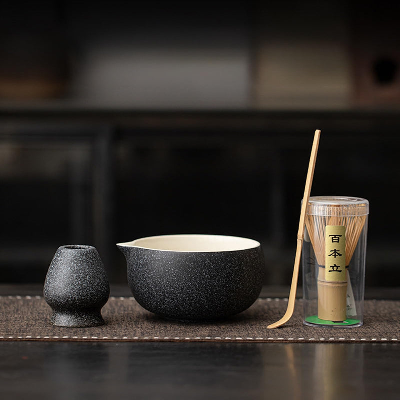 JIKANNOYA 抹茶セット 抹茶 セット 自宅用 茶道具 初心者 お点前セット 抹茶 陶器 抹茶茶碗 茶杓 茶杓立て 茶せん 百本立 茶筅立て くせ直し 綿茶巾 抹茶篩 茶道セット matcha set for beginners お手入れも簡単 母の日 父の日 誕生日 贈り物 おしゃれ 550ml AQCJ86