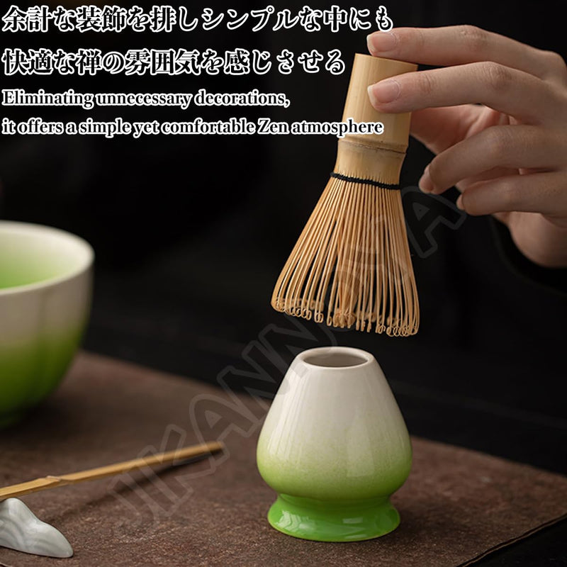 JIKANNOYA 抹茶 セット 抹茶セット 自宅用 茶道具 初心者 お点前セット 抹茶 陶器 抹茶茶碗 茶杓 茶杓立て 茶せん 百本立 茶筅立て くせ直し 綿茶巾 抹茶篩 茶道セット matcha set for beginners お手入れも簡単 母の日 父の日 誕生日 贈り物セット おしゃれ 450ml AQCJ75