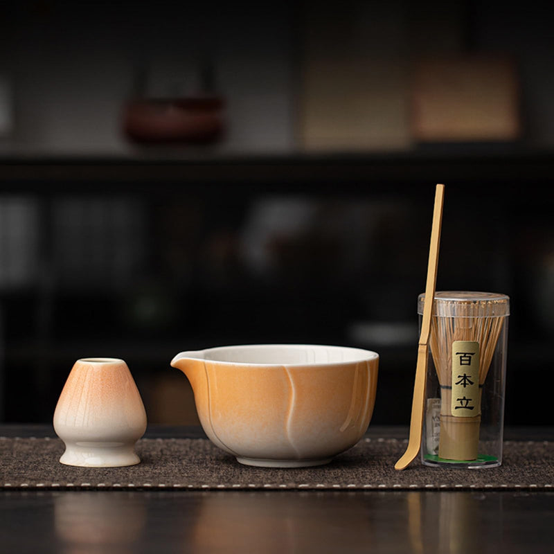 JIKANNOYA 抹茶 セット matcha set 茶道具 4点セット陶器 抹茶茶碗 bowl 茶杓 茶せん 百本立 whisk 茶筅立て くせ直し お手入れも簡単 初心者 自宅用 ceremony 母の日 父の日 誕生日 贈り物 gift おしゃれ cute 高級 おうち時間グッズ CJ152