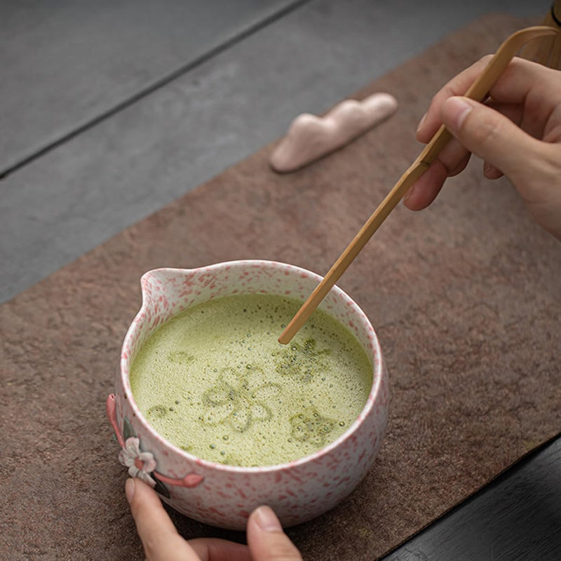 JIKANNOYA 抹茶 セット matcha set 茶道具 4点セット陶器 抹茶茶碗 bowl 茶杓 茶杓立て 茶せん 百本立 whisk 茶筅立て くせ直し 綿茶巾 抹茶篩 お手入れも簡単 初心者 自宅用 ceremony 母の日 父の日 誕生日 贈り物 gift おしゃれ cute 高級 CJ134