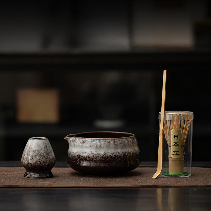 JIKANNOYA 抹茶 セット matcha set 茶道具 4点セット 抹茶茶碗 bowl 茶杓 茶せん 百本立 whisk 茶筅立て くせ直し お手入れも簡単 初心者 自宅用 ceremony 母の日 父の日 誕生日 贈り物 gift 持ち運び おしゃれ cute 高級 おうち時間グッズ CJ173