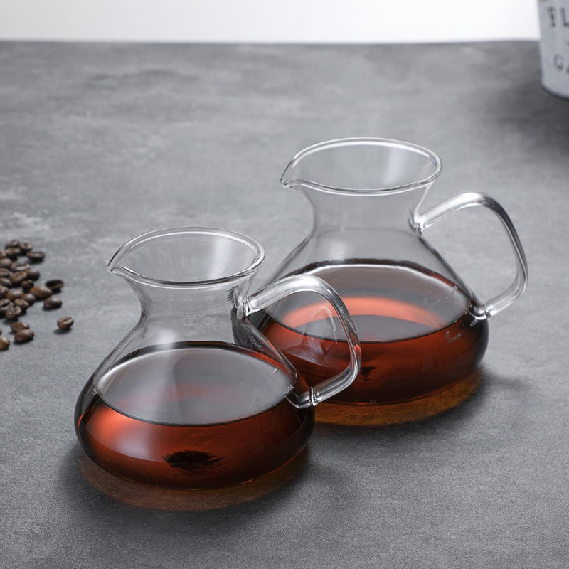 JIKANNOYA コーヒードリッパー ハンドドリップセット コーヒーサーバー 割れない 高ホウ素シリカガラス材料 耐熱ガラス 直火対応 耐寒性 ドリッパー 電子レンジ·食洗機対応 コーヒー用品 洗いやすい 多用途 家用 喫茶店 透明 大きなお腹 ポット 1~2杯用 300ml