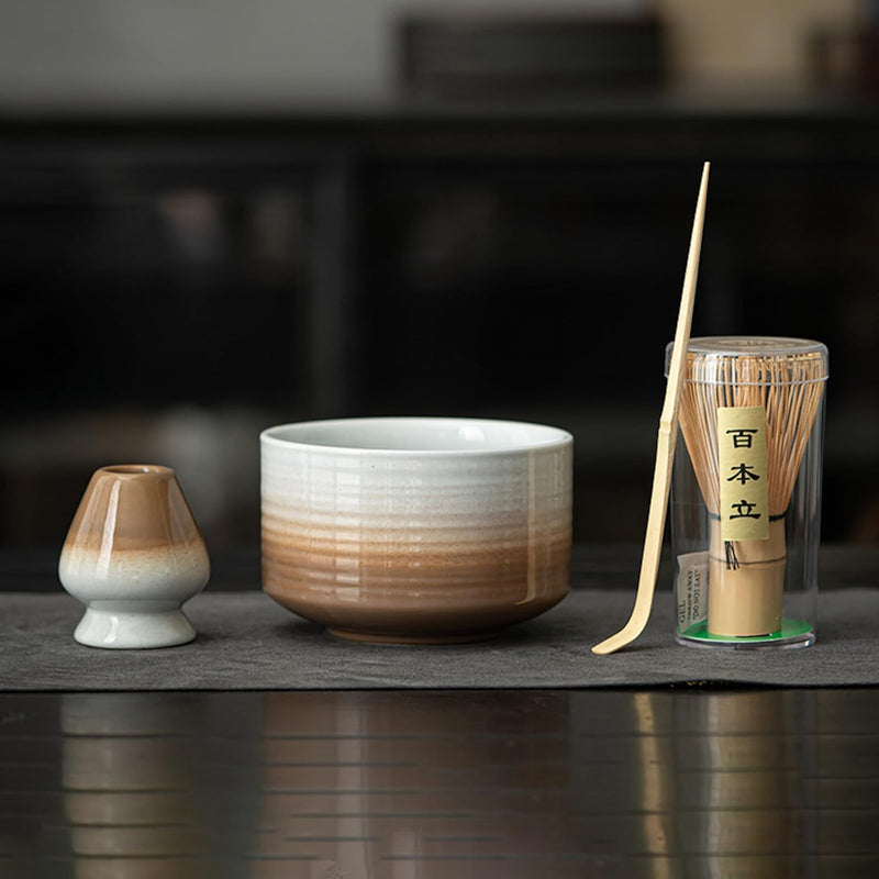 JIKANNOYA 茶道具 セット 抹茶セット お点前セット 4点セット 茶杓 茶筅 茶せん 百本立 茶筅立て くせ直し 初心者 抹茶スターター おうち時間グッズ お手入れも簡単 母の日 父の日 誕生日 贈り物 ブルー