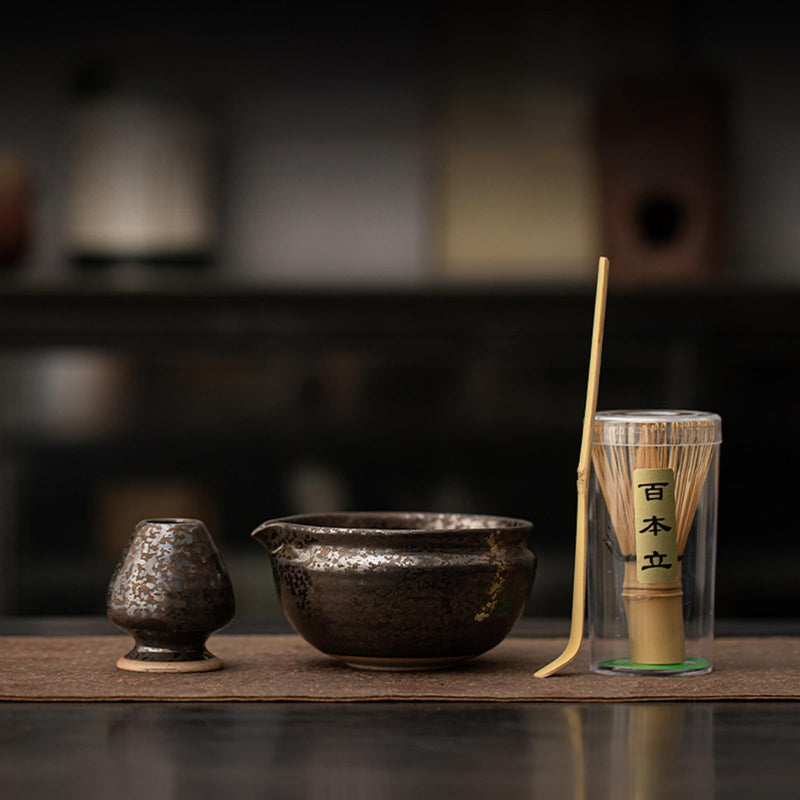 JIKANNOYA 抹茶 セット 茶道具 茶道セット 初心者 抹茶セット matcha set ceremony for beginners お点前セット whisk chasen 抹茶 陶器 抹茶茶碗 茶杓 茶杓立て 茶せん 茶筅 百本立 茶筅立て くせ直し 綿茶巾 抹茶篩 お手入れも簡単 自宅用 母の日 父の日 誕生日 プレゼント 贈り物 おしゃれ AQCJ114